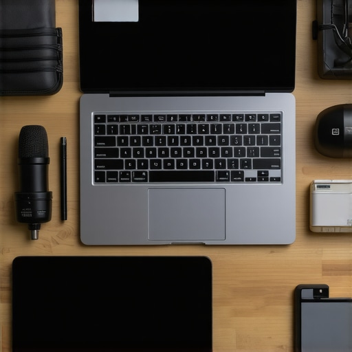 Maintaining a high-performance workstation Professional creative workspace featuring a laptop on a cooling stand