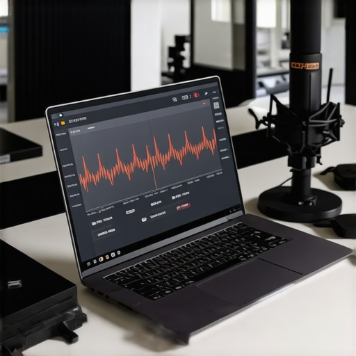 Optimized Creator Workstation with External Cooling and Storage A professional creator laptop setup showing maintenance tools and external storage for better performance.