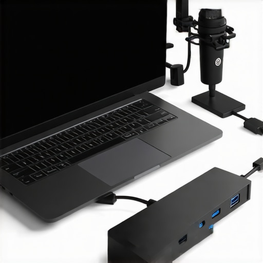Optimized Laptop Setup for Stable Streaming Professional creator laptop rig with cooling stand and powered USB hub for stability