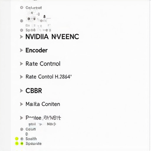 Optimized OBS Encoder Settings for Laptop Streaming Close-up of OBS Studio settings menu showing NVENC encoder selection for better laptop performance.