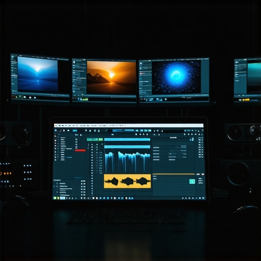 Optimized Professional Creator Laptop Setup A high-end laptop simultaneously handling a complex video editing project and numerous browser tabs.