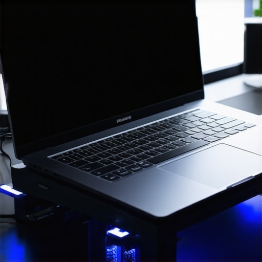 Optimizing Laptop Airflow for Streaming A streaming laptop on a cooling pad showing air intake clearance.