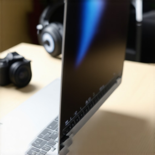 Optimizing Laptop Thermal Performance for Video Editing A laptop raised on a stand to improve airflow and prevent thermal throttling during creative tasks.