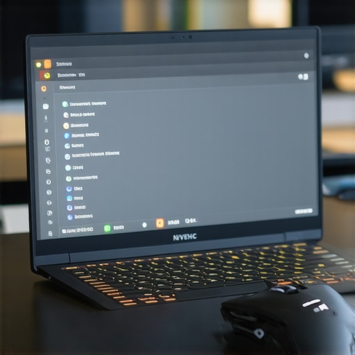 A laptop screen showing OBS encoder settings optimized for high-performance streaming.