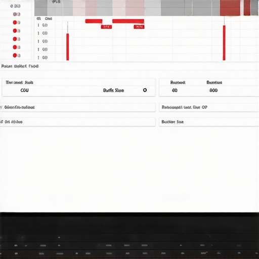 Optimizing System Settings for Audio Production Laptop screen showing DAW settings and CPU performance monitoring for audio recording.