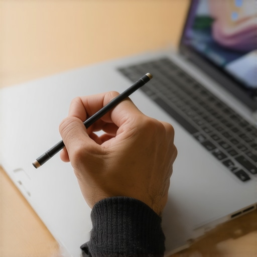 Optimizing Tablet Connectivity for Digital Art Close-up of a digital artist using a tablet connected to a laptop to show zero-latency brush strokes.