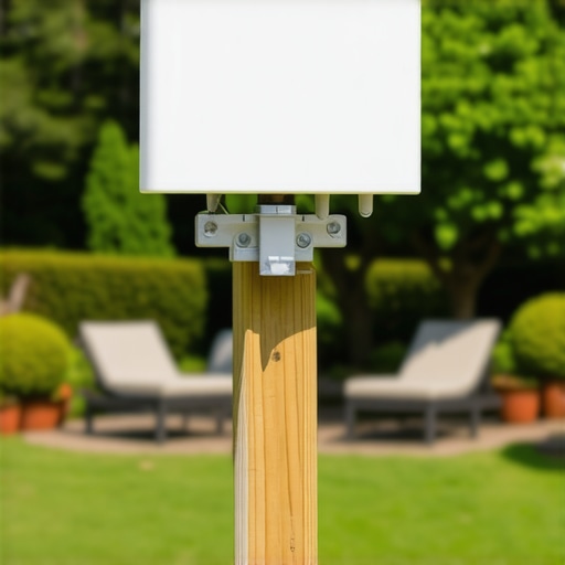 Outdoor Point-to-Point Wi-Fi Bridge Setup A professional outdoor wireless bridge antenna mounted for long-range internet access.