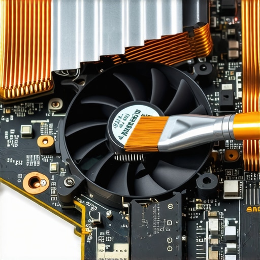 Close-up of cleaning a creator laptop's internal fan and cooling system