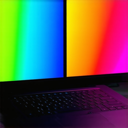 Professional 10-bit Color Calibration on a Creator Laptop Comparison of 8-bit and 10-bit color gradients on a laptop screen with a calibration probe