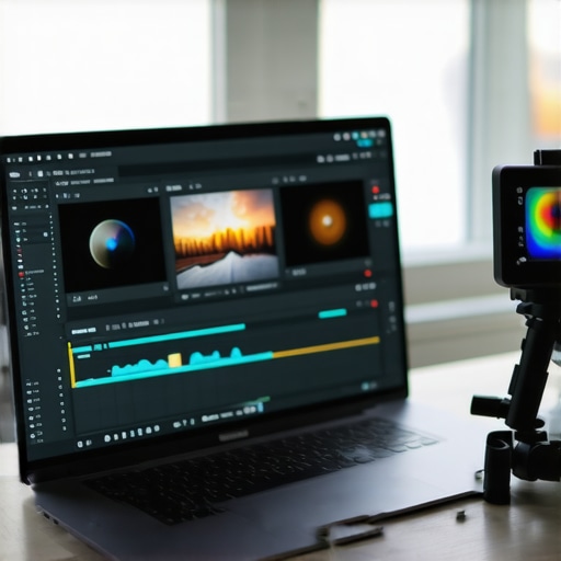 Professional Color Calibration on a Creator Laptop A creator laptop being calibrated for 10-bit color accuracy in a professional editing environment.