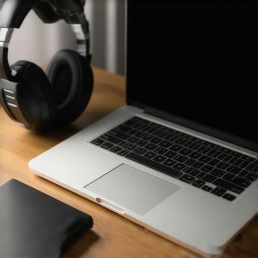 A high-end laptop on a desk with creator peripherals and an external drive for optimized performance