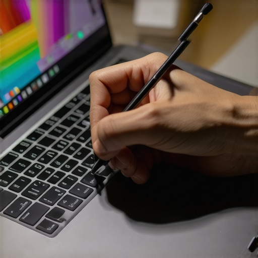 Professional Creator Laptop Optimization A digital artist using a high-performance creator laptop with a stylus for lag-free design work.