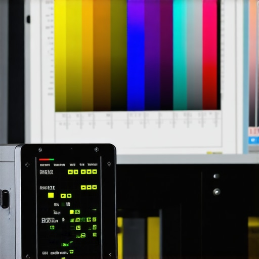 Professional Hardware Calibration for OLED Screens A hardware colorimeter calibrating the display of a creator laptop for color accuracy.