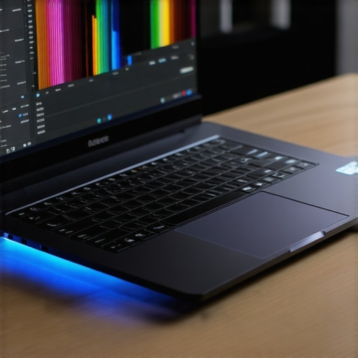 Professional Laptop Cooling Setup for Creators High-end creator laptop on a pressure-sealed cooling pad in a studio environment