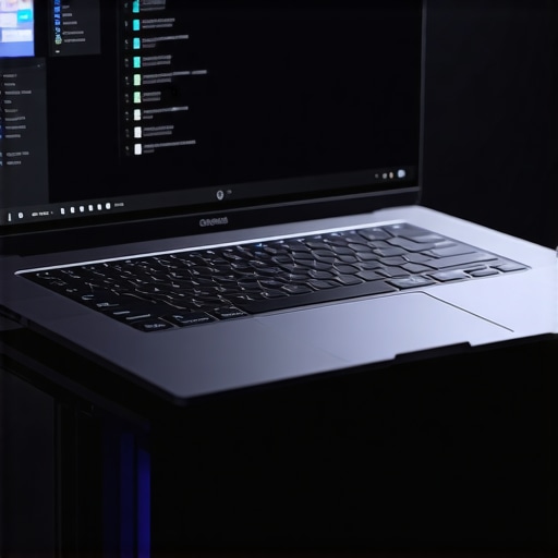 Professional Laptop Cooling Setup for Streamers A high-performance laptop on a cooling stand preventing thermal throttling during a live stream.