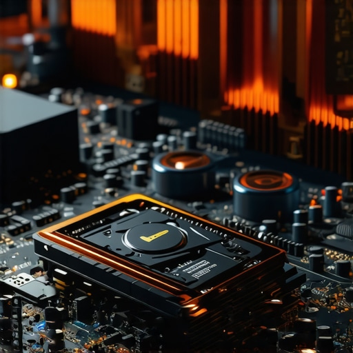 Professional Laptop GPU and VRAM Architecture A detailed view of a high-performance creator laptop's internal cooling and GPU components showing VRAM chips.