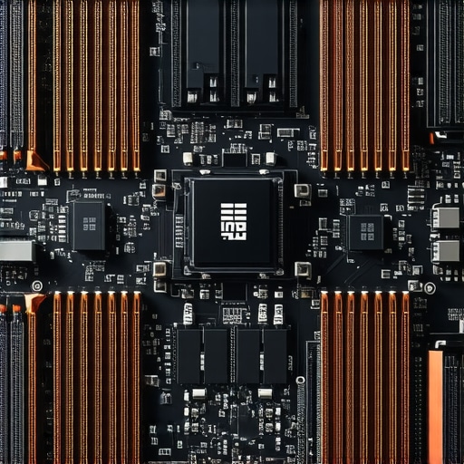 Detailed internal view of professional laptop motherboard architecture showing cooling and electrical shielding.