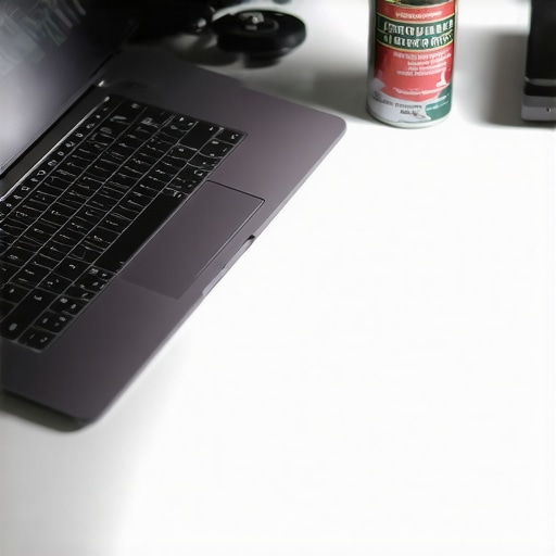 A pro creator laptop on a clean desk with maintenance tools and audio gear