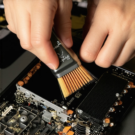 Professional Laptop Maintenance and Cleaning A creator cleaning the internal fans of a laptop to prevent thermal throttling.