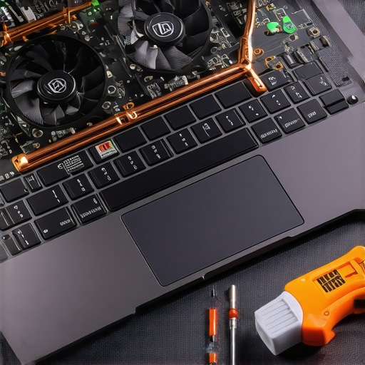 Professional Laptop Maintenance and Cooling Optimization Internal view of a creator laptop showing cooling fans and thermal maintenance tools