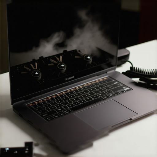 Professional Laptop Maintenance and Cooling Optimization A technician cleaning the internal cooling system of a high-end creator laptop to prevent thermal throttling.