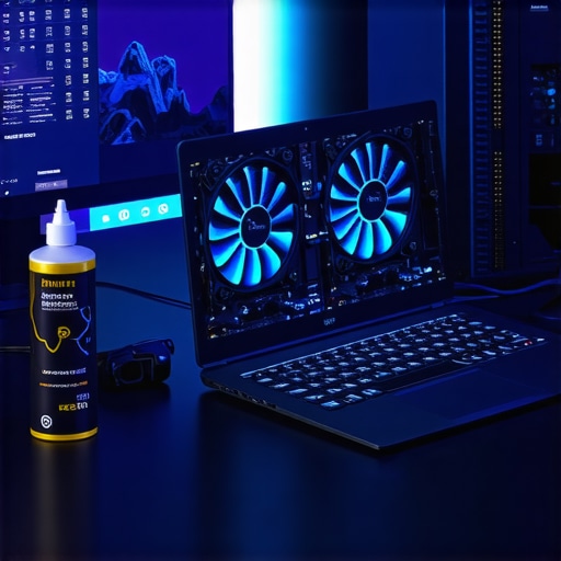 Professional Laptop Maintenance and Cooling Tools Close-up of laptop maintenance tools and thermal monitoring software