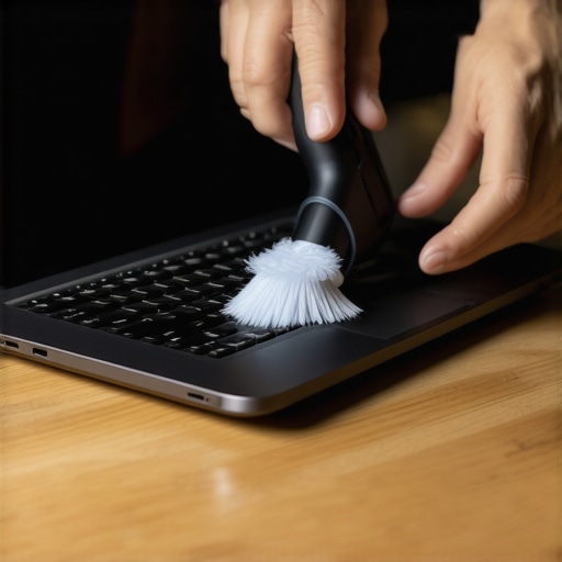 Professional Laptop Maintenance for Creators Cleaning dust from a creator laptop vents to prevent thermal throttling.