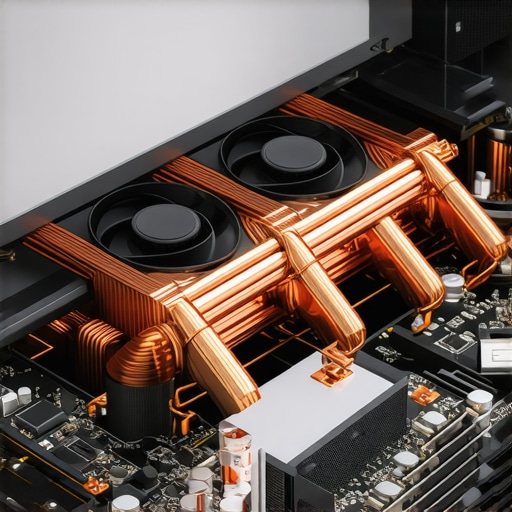 Professional Laptop Thermal Cooling System Close-up of laptop internal heat pipes and cooling fans