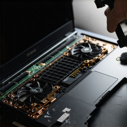 Professional Laptop Thermal Maintenance Cleaning dust from laptop cooling fans and copper heat pipes for better performance.
