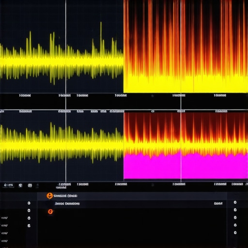 Professional Laptop Thermal Performance Monitoring A creator laptop showing thermal performance and hardware monitoring for video editing