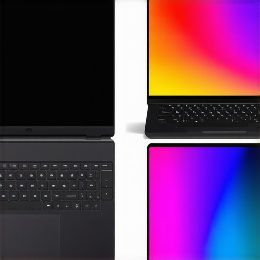 Side by side comparison of color accuracy on gaming and professional creator laptop screens