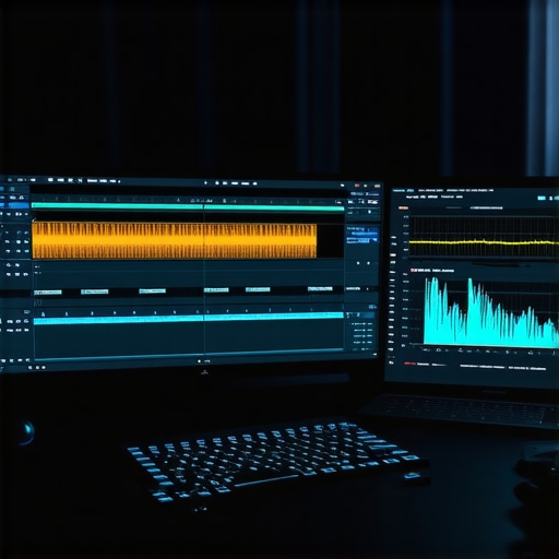 Close up of a creator laptop showing VRAM and DPC latency monitoring tools for stream optimization.