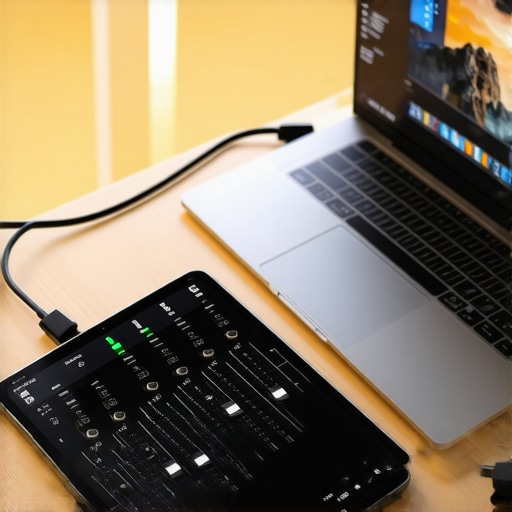 High-end laptop and tablet setup for video editing and content creation