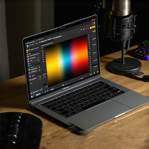 Professional laptop maintenance and color calibration setup A creator laptop being calibrated with a colorimeter for 10-bit color accuracy
