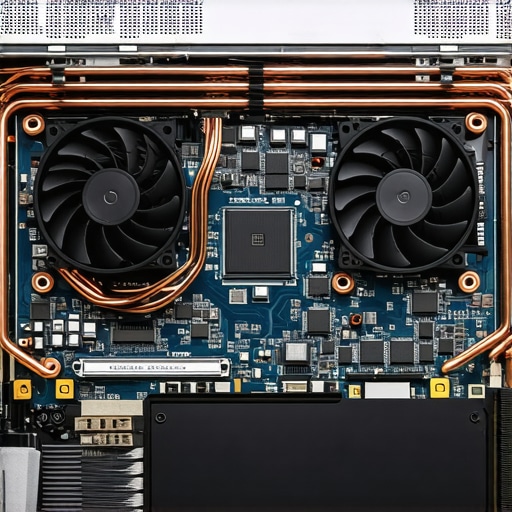 Professional laptop maintenance and cooling system care A technician cleaning dust from high-performance laptop cooling fans