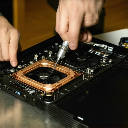 Proper laptop maintenance for longevity Technician cleaning laptop cooling fans with compressed air
