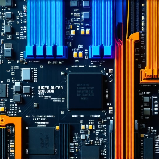 The internal architecture of a high-performance creator laptop A visualization of media engines and SSD paths on a laptop motherboard for video editing performance.