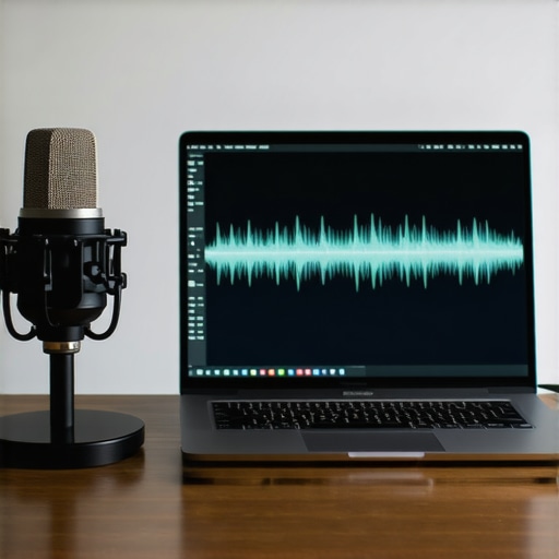 The ultimate hybrid workstation for writers and podcasters A laptop and professional microphone setup for audio recording and writing