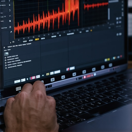 Troubleshooting DPC Latency in a Studio Setting Close-up of a laptop screen showing audio latency issues in a DAW.
