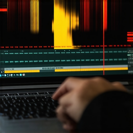 Visualizing video editing timeline lag on a creator laptop A workstation screen showing 4K timeline stuttering and dropped frames